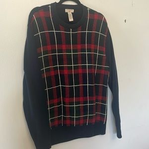 Men’s plaid sweater crew neck